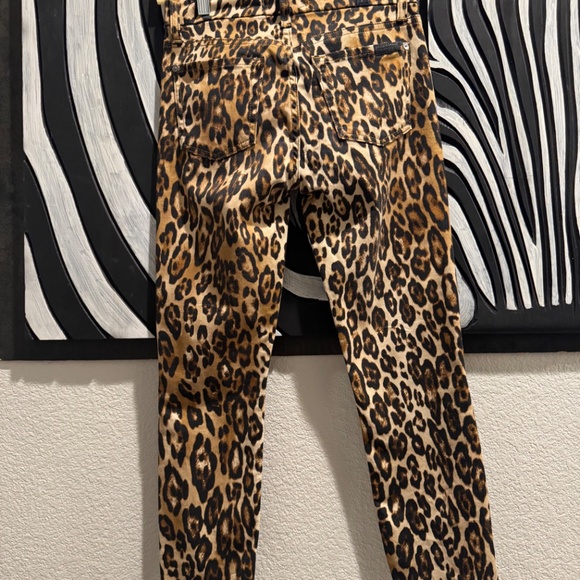 7 For All Mankind skinny cropped stretch animal print jeans - Picture 2 of 4